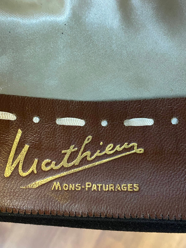 Schwarzer Vintage Herrenhut Bowler Hat Innnansicht