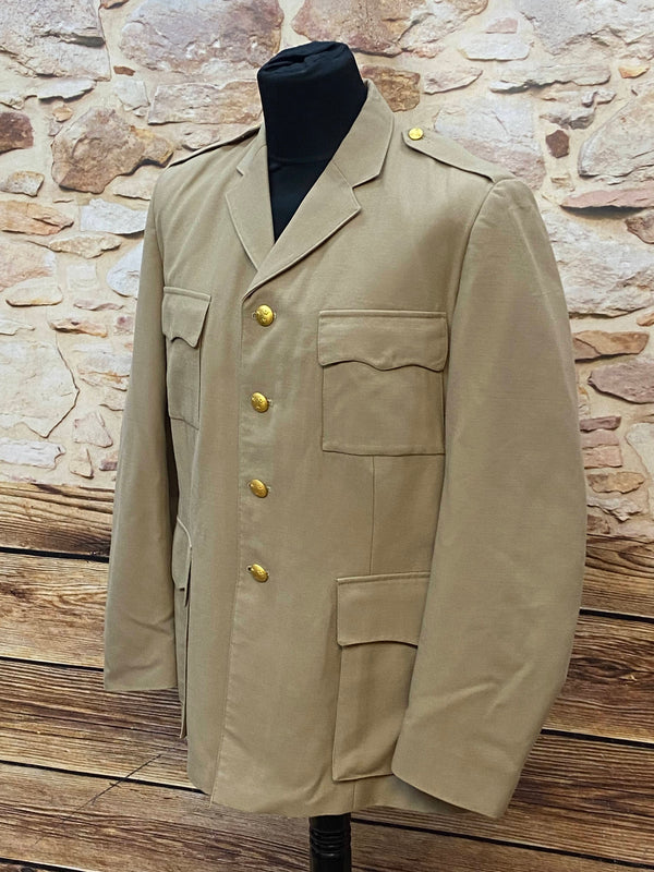 Vintage Militärjacke Khaki – Seitenansicht