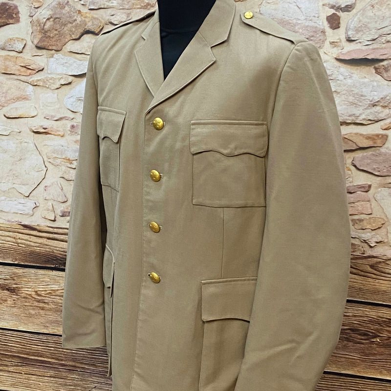 Vintage Militärjacke Khaki – Seitenansicht