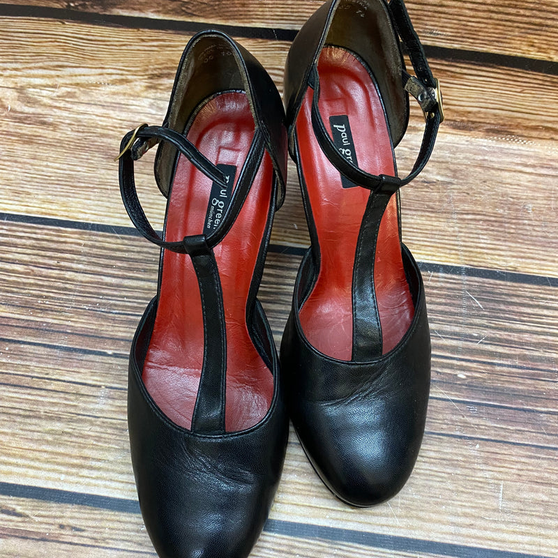 „Vintage Paul Green Pumps schwarz Leder T-Steg Damen Gr.38 elegant“