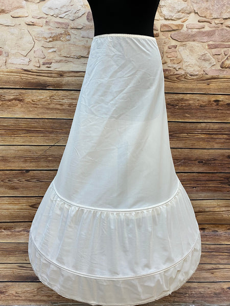 Vintage Reifrock in Weiß Gr. ca. 40 mit drei Reifen, 98 cm Länge und ausgestellter Silhouette