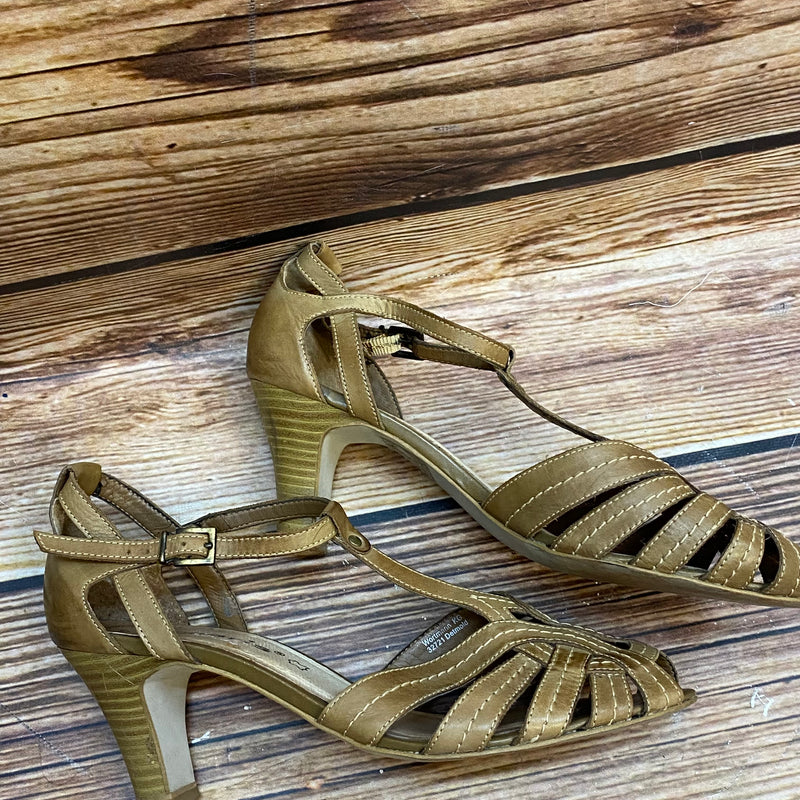 „Detail Vintage Sandalen Damen braun mit Riemchen und Knöchelriemen“