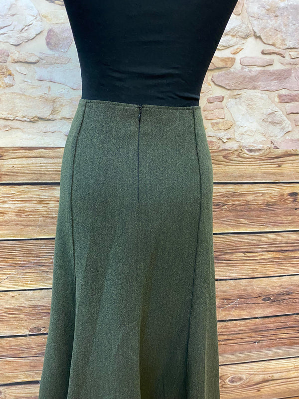 „Vintage Rock dunkelgrün Rückseite mit Reißverschluss 50er Stil“