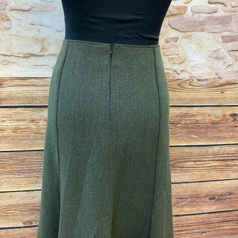 „Vintage Rock dunkelgrün Rückseite mit Reißverschluss 50er Stil“