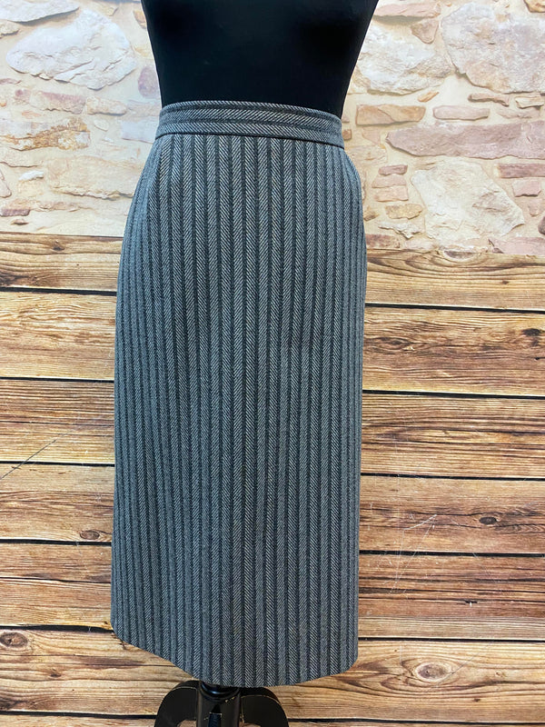 „Vintage Rock Hahnentritt grau schwarz Midi Länge Größe 42 Damen“