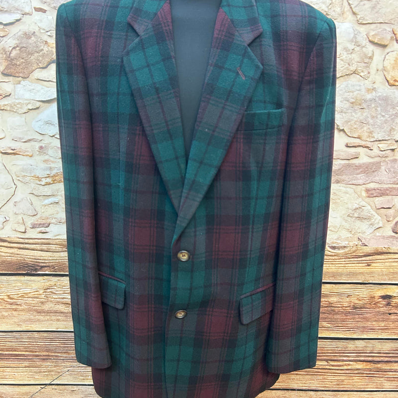 Vintage Sakko Cashmere & Wool kariert Größe 102 