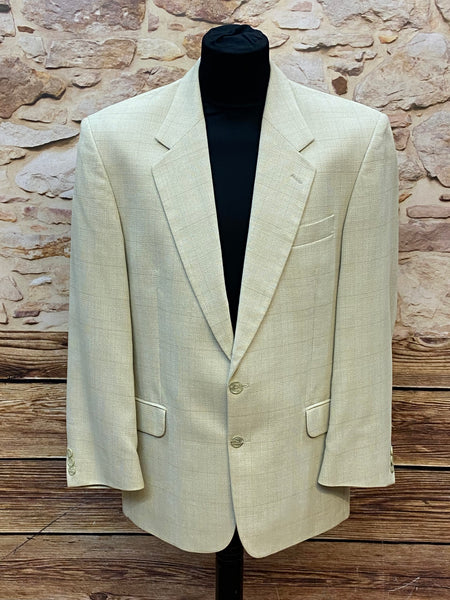 „Vintage Sakko Herren beige Größe 50 eleganter Blazer mit Strukturmuster“