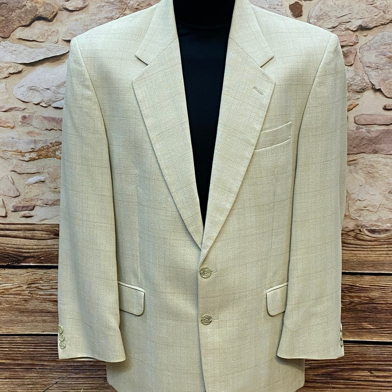 „Vintage Sakko Herren beige Größe 50 eleganter Blazer mit Strukturmuster“