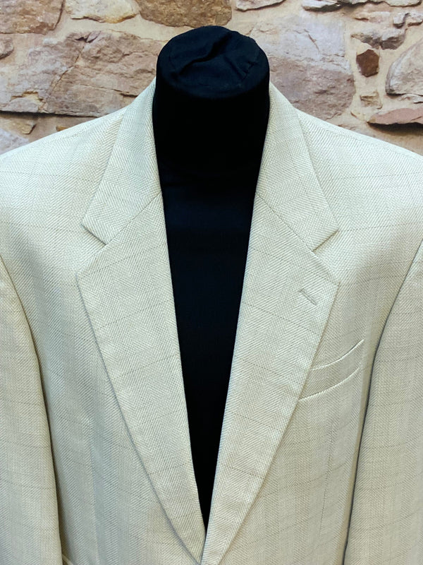 „Detailansicht Revers Vintage Sakko beige Herren klassischer Schnitt“