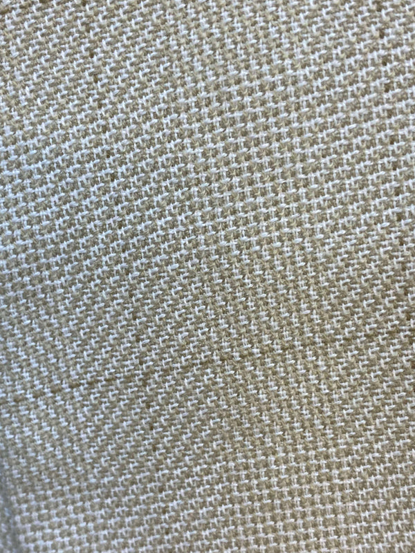 „Stoffstruktur Vintage Sakko beige feines Gewebe Nahaufnahme“