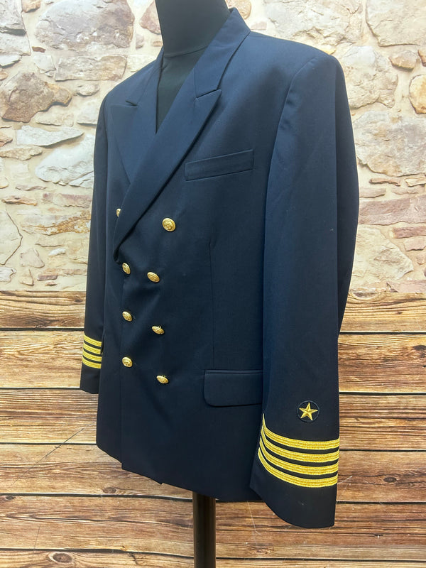 Vintage Marine Sakko Größe 54 – Dunkelblau mit goldenen Knöpfen