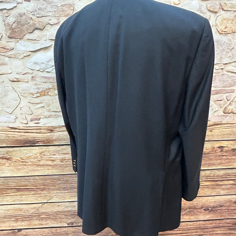 Vintage Doppelreiher Sakko Herren Gr. 27 – Schurwolle, Dunkelblau