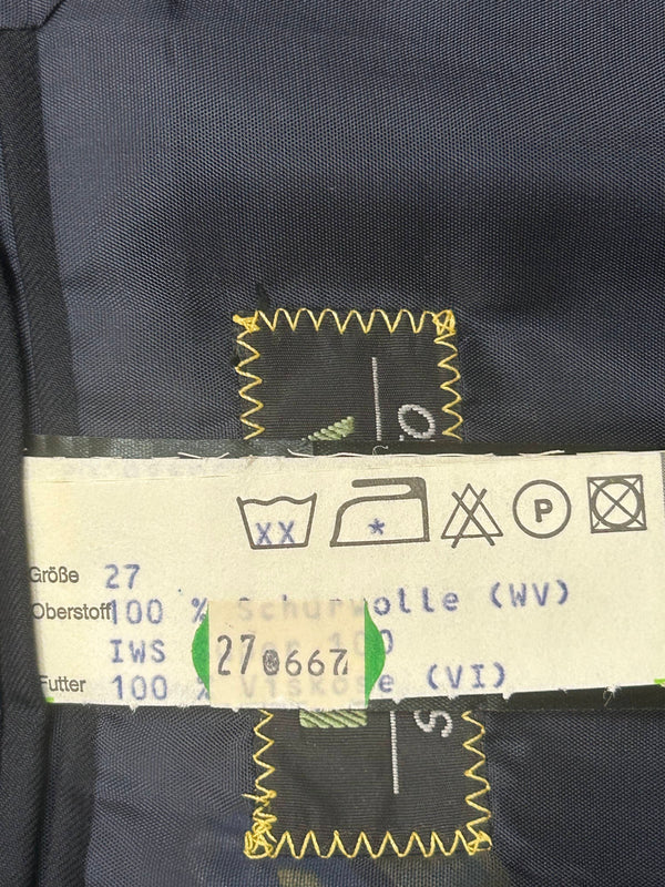 Vintage Doppelreiher Sakko Herren Gr. 27 – Schurwolle, Dunkelblau