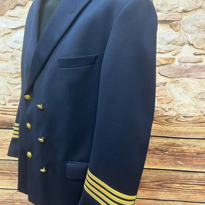 Vintage Uniform Sakko Herren Gr. 27,5 – Marineblau mit Goldlitzen
