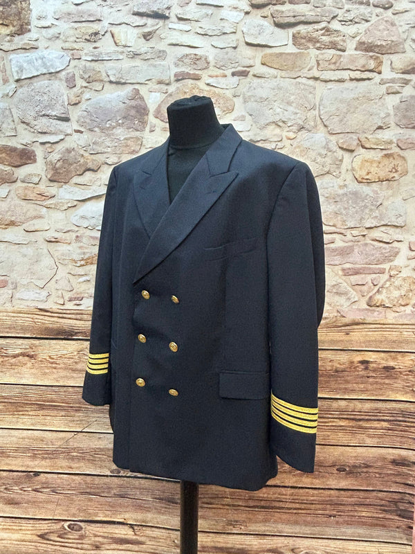 Vintage Uniform Sakko Gr. 28 – Dunkelblau mit Goldknöpfen