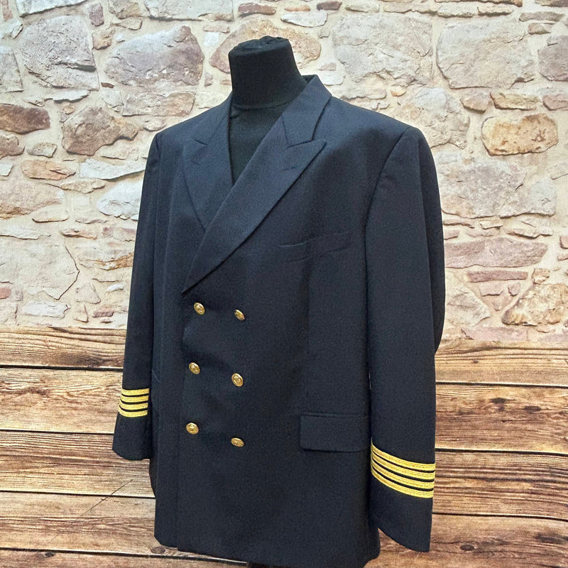 Vintage Uniform Sakko Gr. 28 – Dunkelblau mit Goldknöpfen