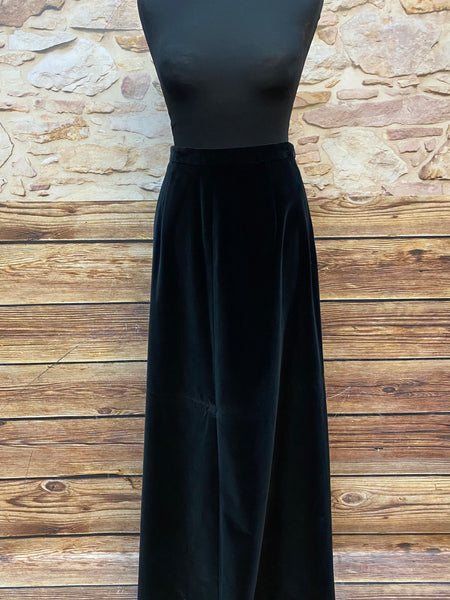 Vintage Samtrock schwarz lang Damen 20er Jahre Stil elegante Abendgarderobe“