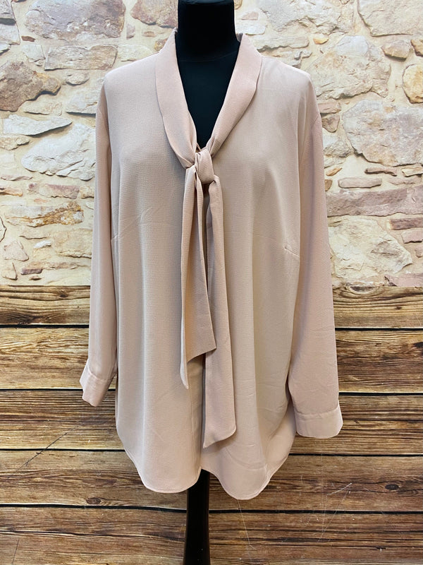 „Vintage Schluppenbluse Damen nude elegant Größe XL fließende Bluse“
