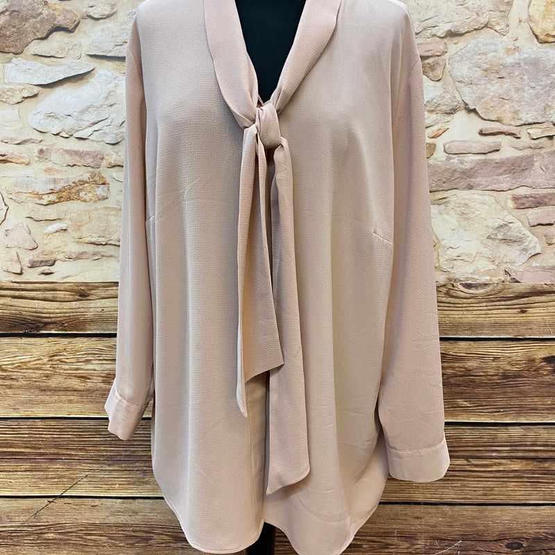 „Vintage Schluppenbluse Damen nude elegant Größe XL fließende Bluse“