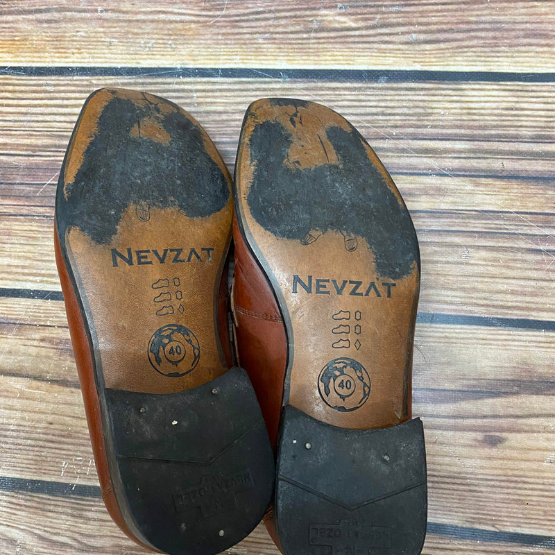 Nevzat Özel Leder Loafer Herren Größe 40 in Cognacbraun