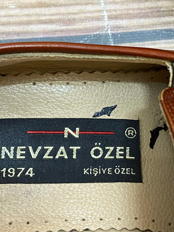 Braune Retro Loafer Herren Größe 40 mit sichtbarer Vintage-Patina
