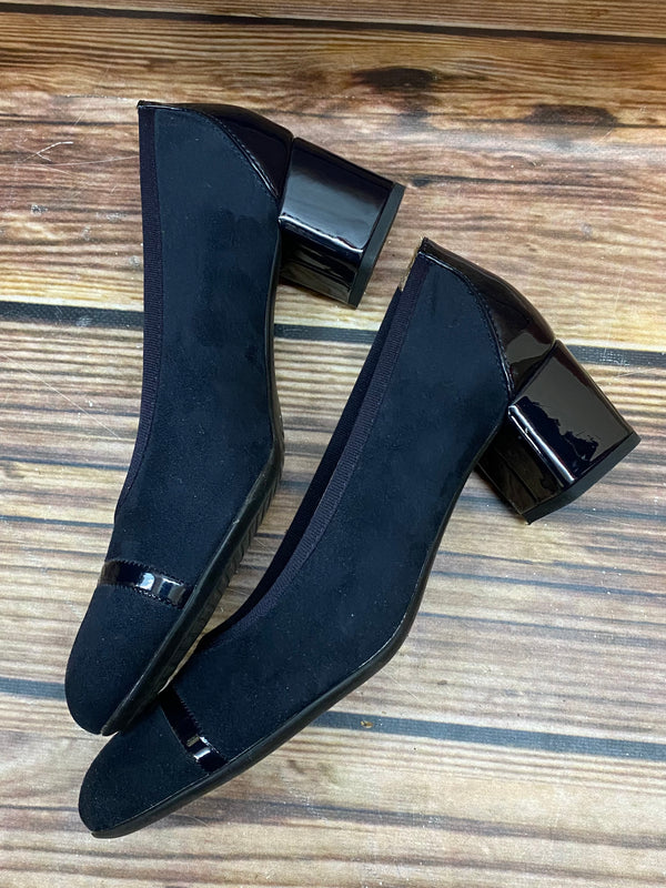 „Vintage Schuhe Damen schwarz Pumps elegant Größe 38 mit Blockabsatz“