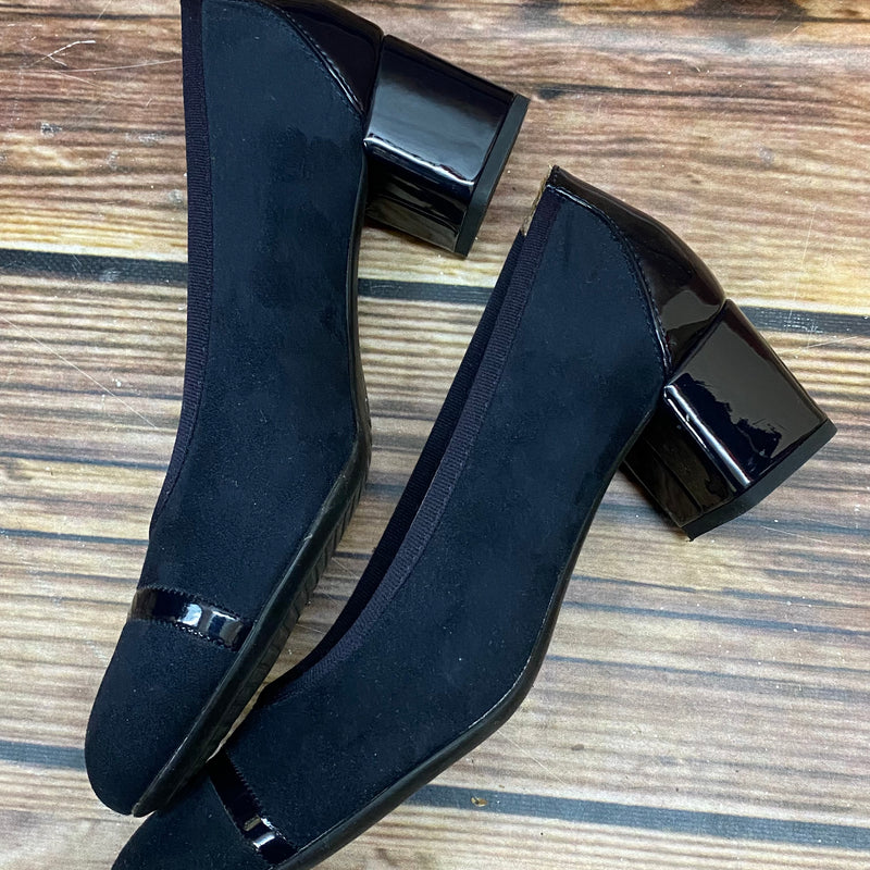 „Vintage Schuhe Damen schwarz Pumps elegant Größe 38 mit Blockabsatz“