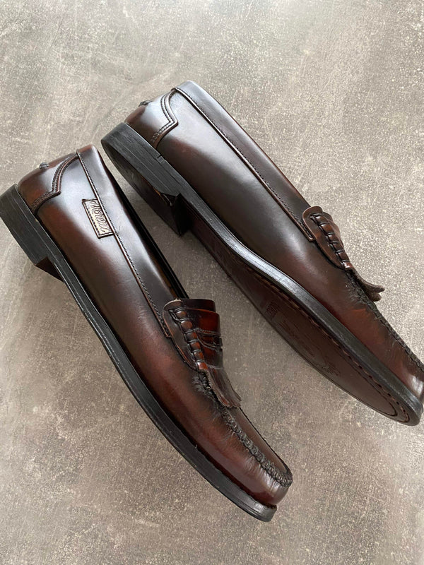 Vintage Loafer Leder Braun Gr. 44 – handgefertigt mit Ledersohle, Ansicht 2