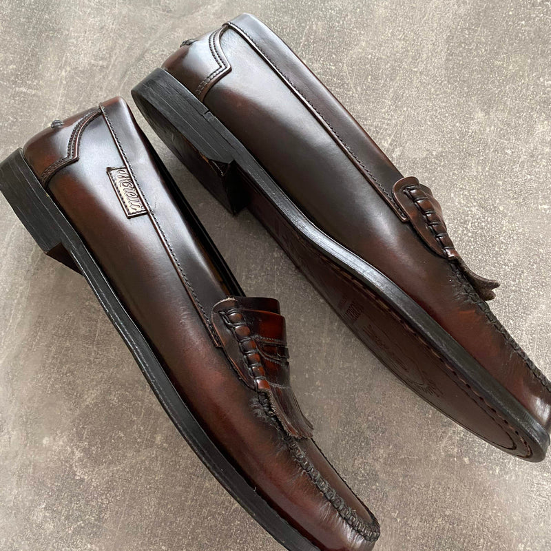Vintage Loafer Leder Braun Gr. 44 – handgefertigt mit Ledersohle, Ansicht 2