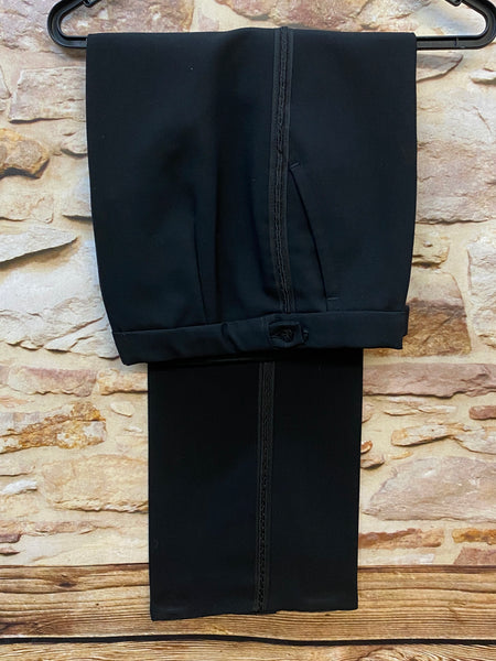 „Detail Grosgrain Seitenstreifen Smokinghose Herren schwarz klassische Abendgarderobe“
