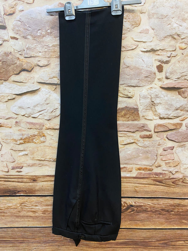 „Vintage Smokinghose Herren schwarz Schurwolle mit Grosgrain Streifen elegante Abendhose“