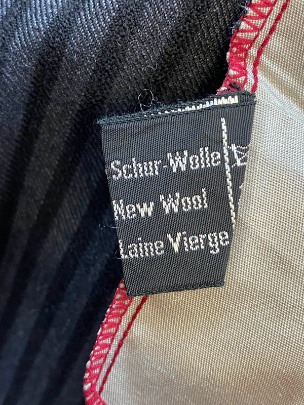 Materialetikett der Vintage Stresemannhose aus Schurwolle