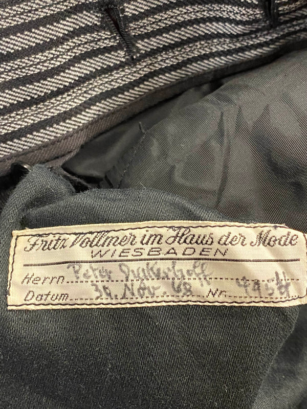 Vintage Stresemannhose Herren ca. 50 – Schwarz Grau gestreift (Maßanfertigung), Ansicht 4