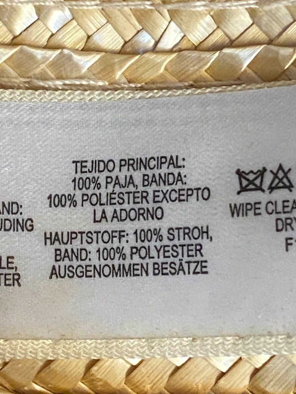 Vintage Strohhut Herren Beige mit Rot Blau Band Sommerhut, Ansicht 5