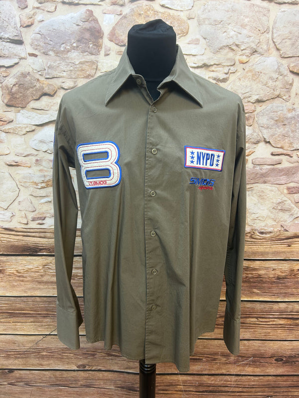 „Vintage SWAT Hemd Herren Khaki NYPD Vorderansicht“