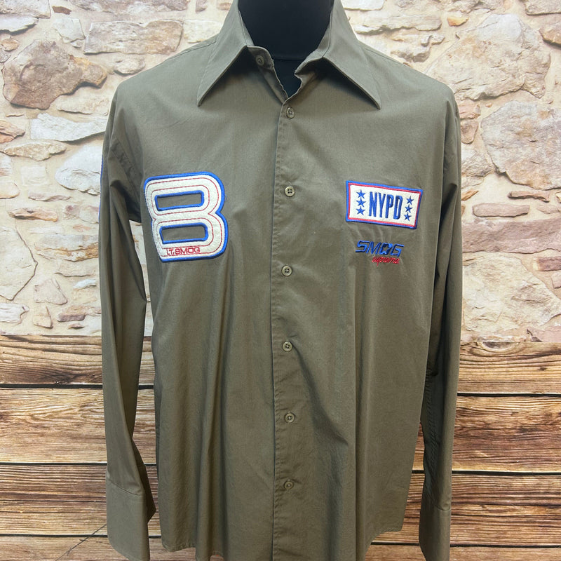 „Vintage SWAT Hemd Herren Khaki NYPD Vorderansicht“