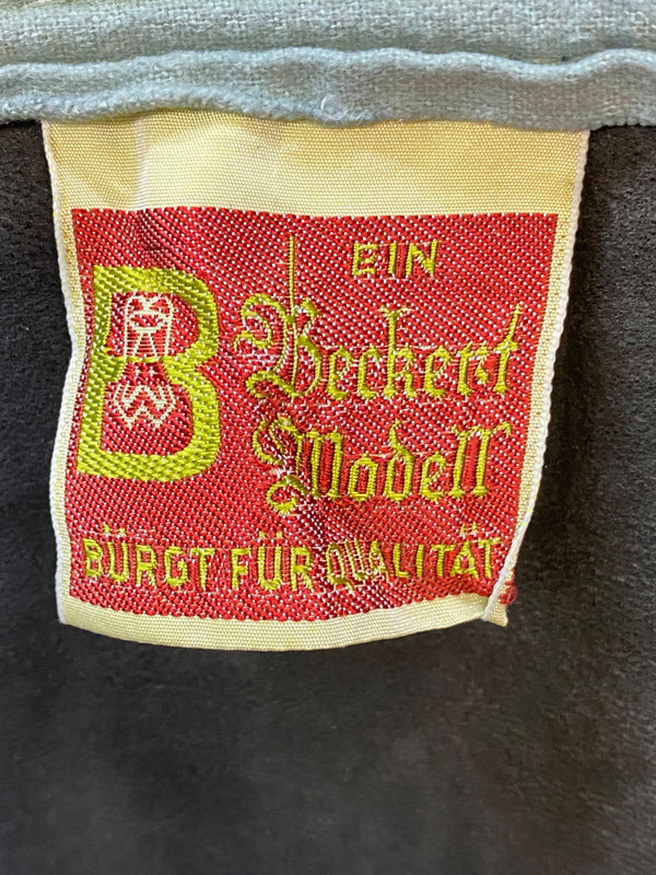 Vintage Trachten Lederhose Kniebund Schwarz – Gr. 58 – Beckert Modell