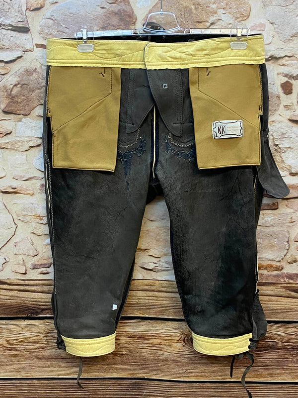 „Innenansicht Vintage Lederhose Karl Klüber Verarbeitung Detail“