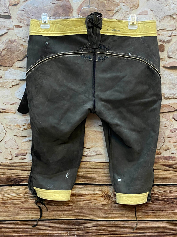 „Innenansicht Vintage Lederhose Karl Klüber Verarbeitung Detail Ansicht 1“