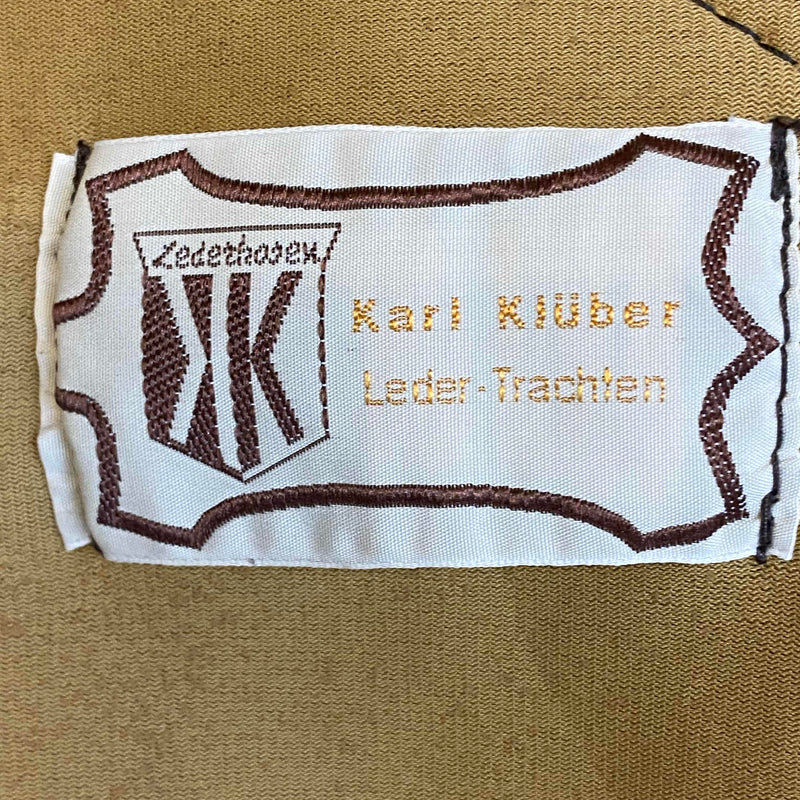 Vintage Trachten Lederhose Kniebund Dunkelbraun – Gr. 56–58 Karl Klüber