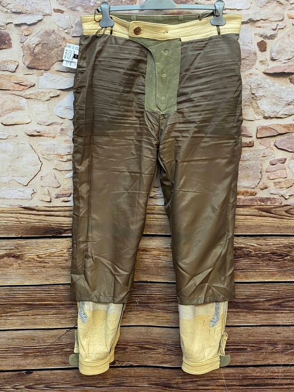 Vintage Trachten Lederhose Herren hellgrün Gr. 102 lange Lederhose Echtleder, Ansicht 5