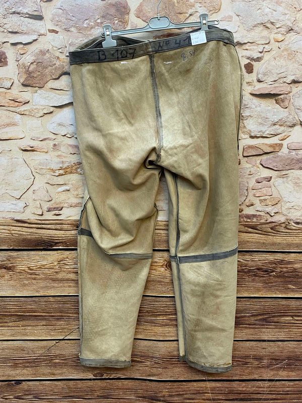 Vintage Trachten Lederhose Herren grau-grün Gr. ca. 54 lange Lederhose Echtleder mit Gürtel, Ansicht 6