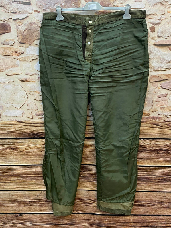 Vintage Trachten Lederhose Herren grün Gr. 58 lange Lederhose Echtleder, Ansicht 4