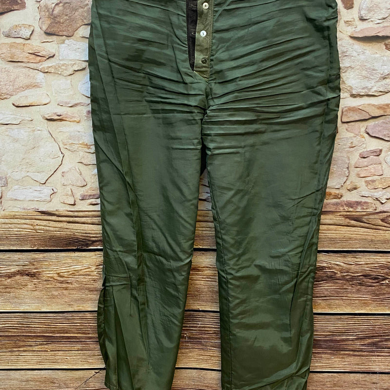 Vintage Trachten Lederhose Herren grün Gr. 58 lange Lederhose Echtleder, Ansicht 4