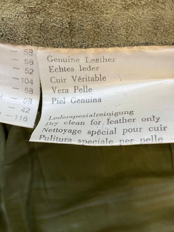 Vintage Trachten Lederhose Herren grün Gr. 58 lange Lederhose Echtleder, Ansicht 6