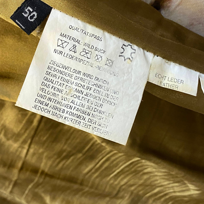 Vintage Trachten Lederhose Herren hellbraun lang Wildbock Echtleder Gr. 50