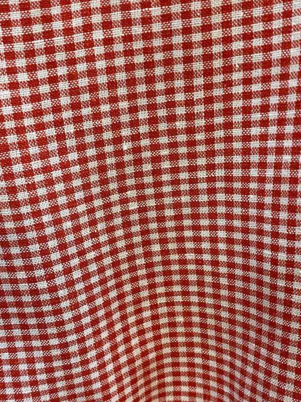 Vintage Trachtenhemd Herren kariert rot – Größe 42