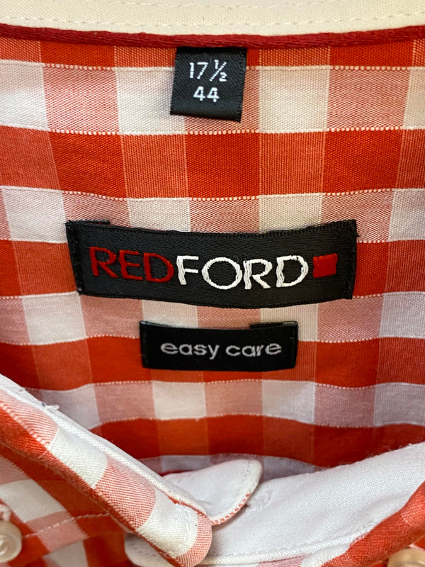 Trachtenhemd Herren rot weiß kariert Gr. 44 REDFORD Vintage, Ansicht 4