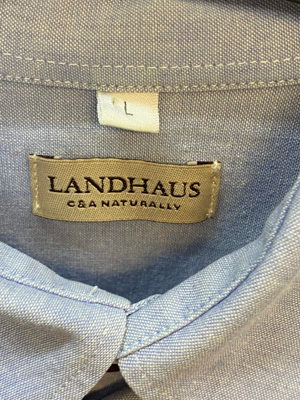 Trachtenhemd Herren blau Stickerei langarm Landhaus Gr. L, Ansicht 5