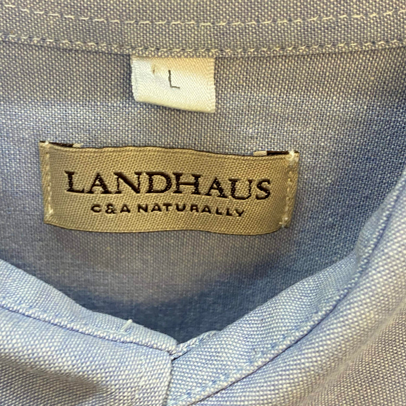 Trachtenhemd Herren blau Stickerei langarm Landhaus Gr. L, Ansicht 5